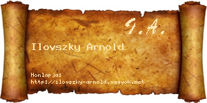 Ilovszky Arnold névjegykártya
